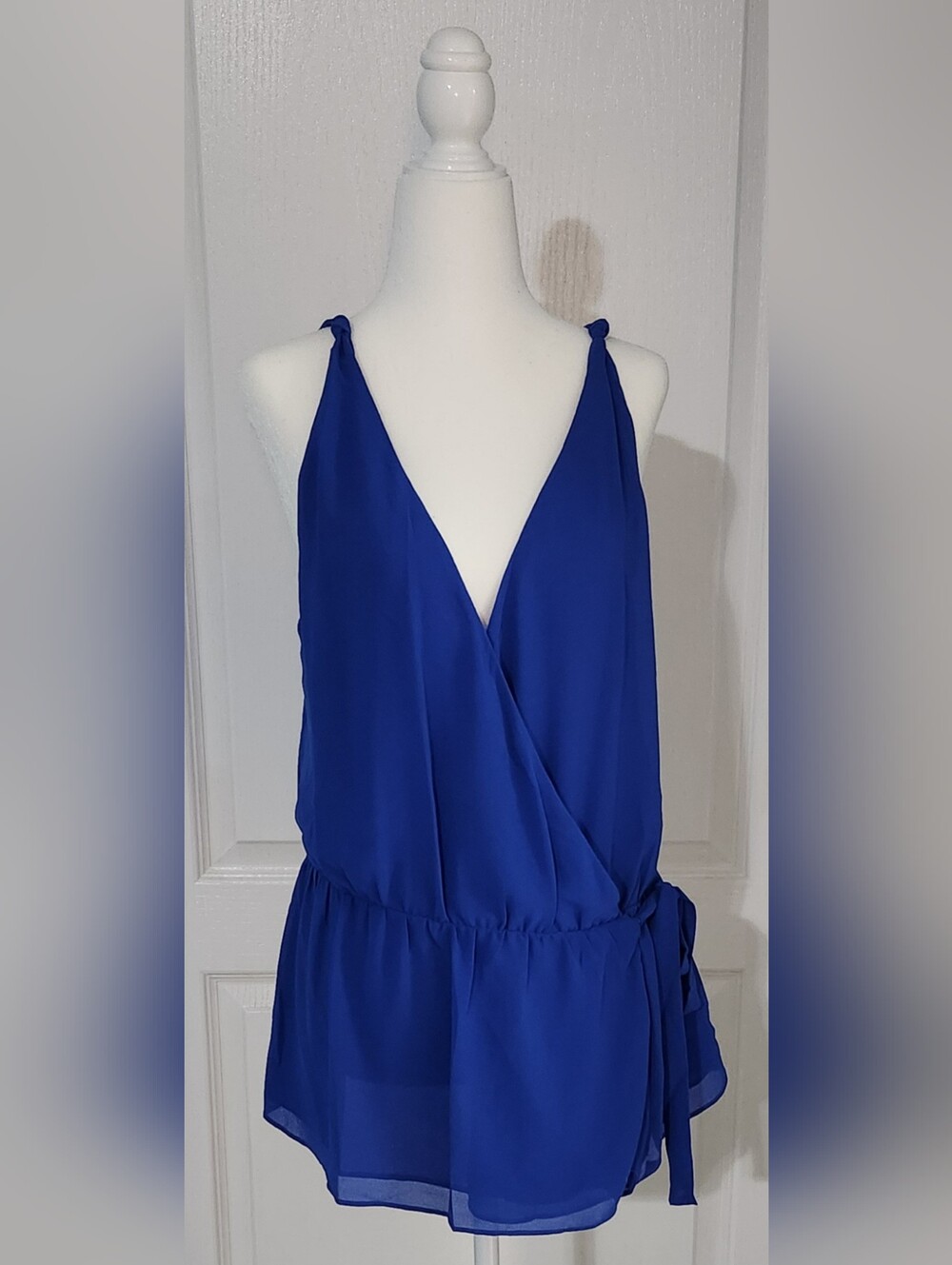 Naked Zebra Bold Blue V-Neck Blouse